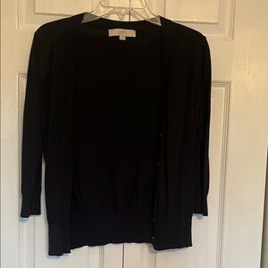 LOFT Elegant Black Open Cardigan